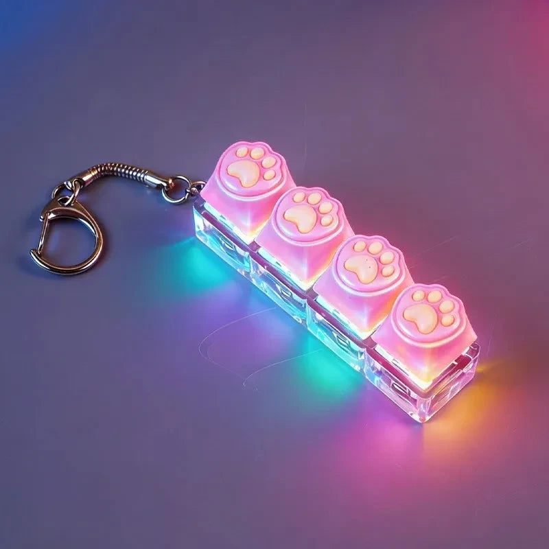 Keyboard Keychain LED Light Fidget Toy