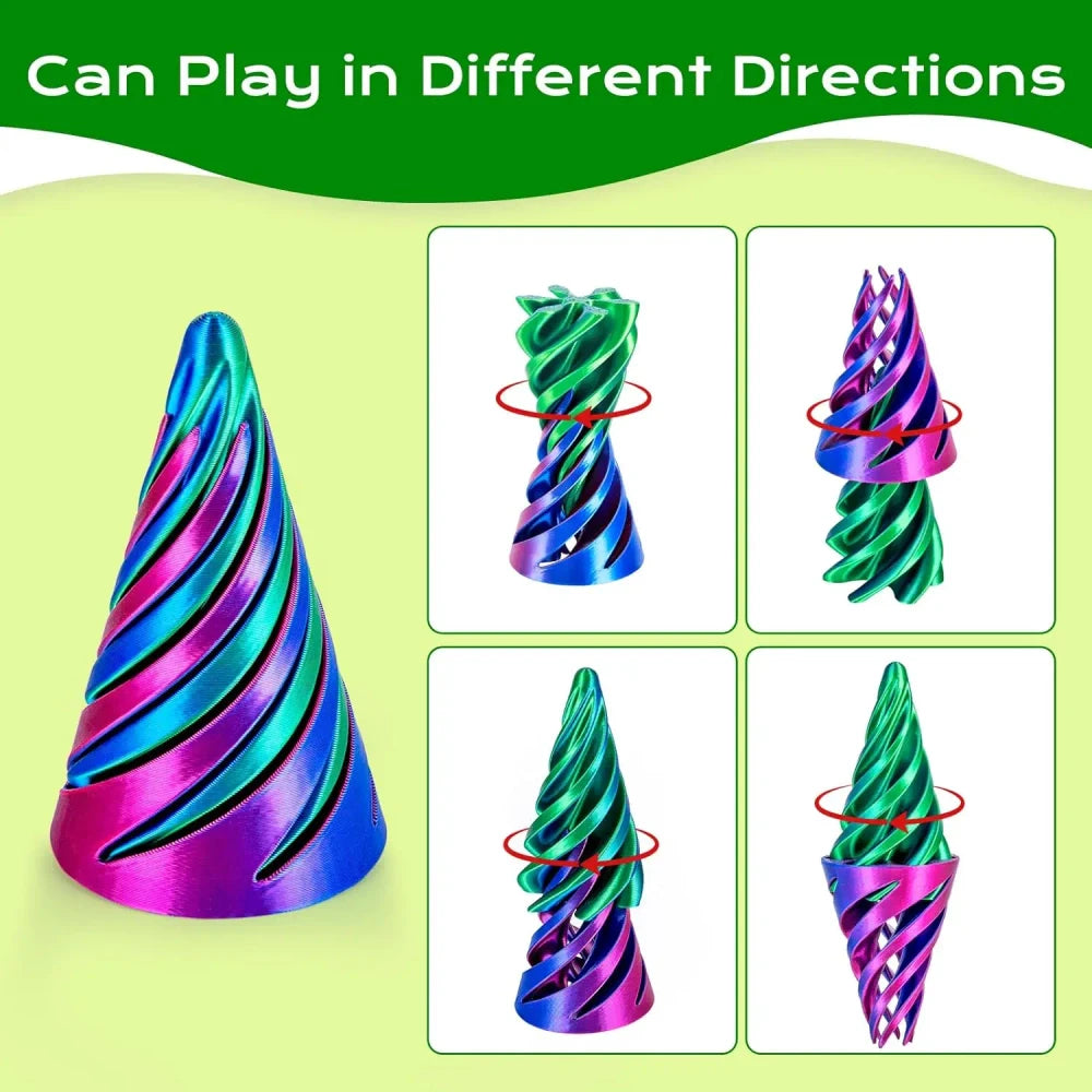 3D Printed Spiral Cone Fidget Toy Set