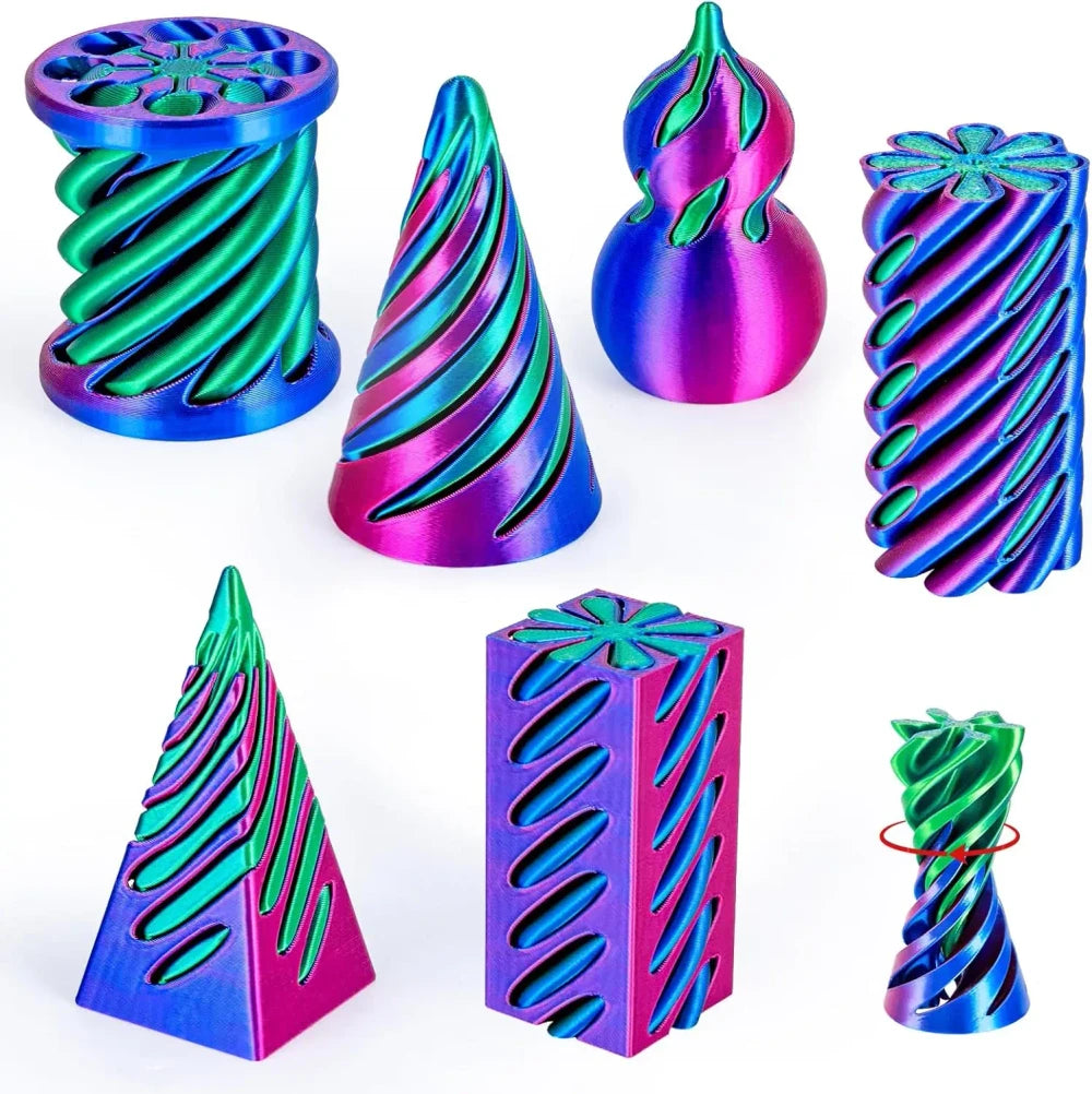 3D Printed Spiral Cone Fidget Toy Set
